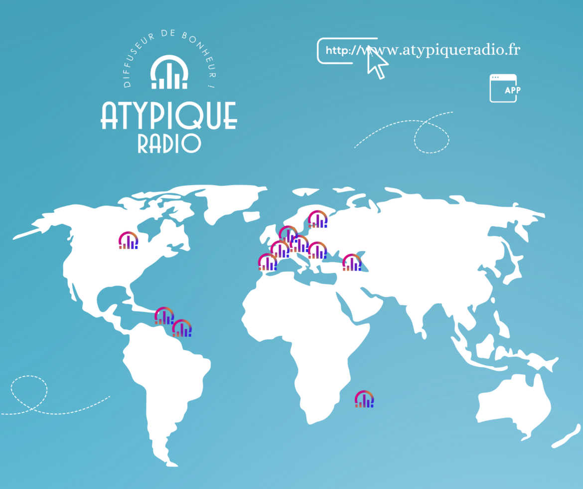 Carte monde écoutes Atypique RADIO